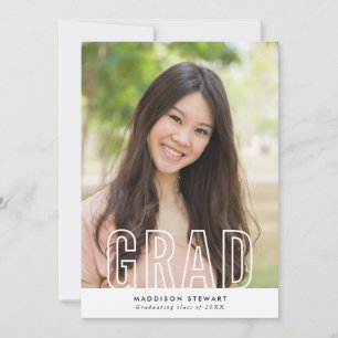 Invitation CHIC GRAD photo moderne contour type superposition