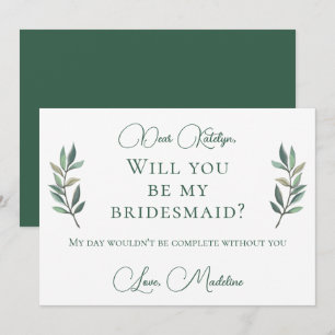 Invitation Chic Green Botanical Serez-Vous Ma Femme D'Accueil