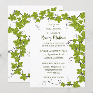 Invitation Chic Green Ivy Bridal Shower