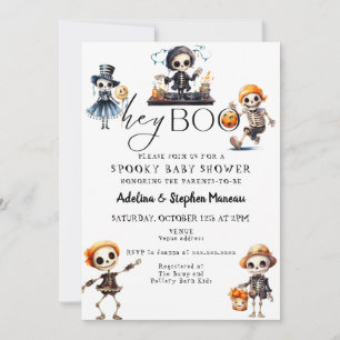 Invitation Chic Hey Boo Halloween Costume Éffrayant Baby show