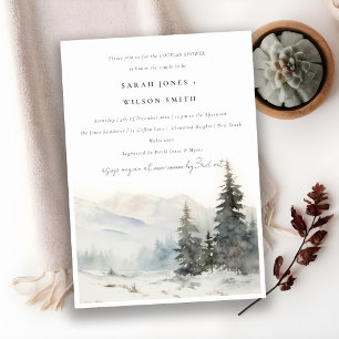 Invitation Chic hiver Montagne neige paysage Couples douche