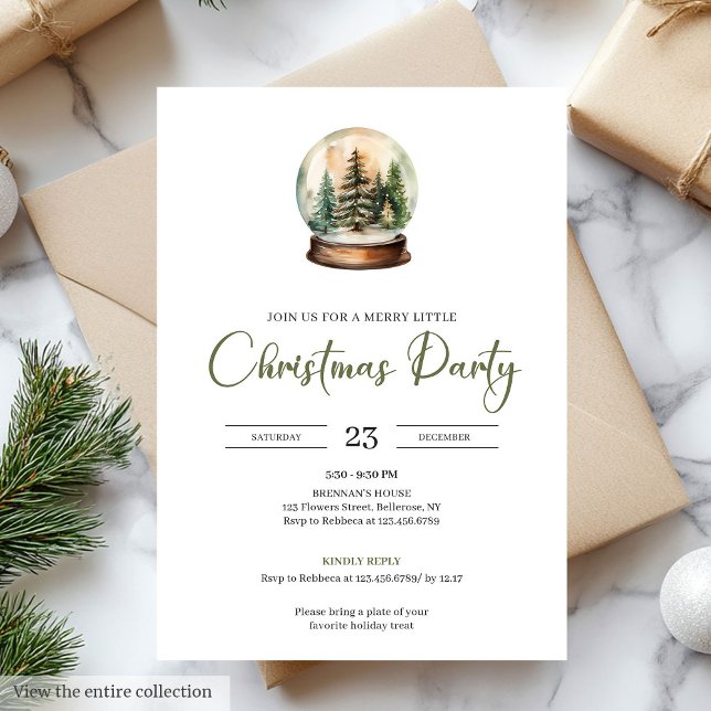 Invitation Chic Hygge Scandinavian Moss Green Beige Christmas (Chic Hygge Scandinavian Moss Green Beige Christmas Invitation)