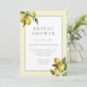 Invitation Chic Italian Lemon Sage Vert Baby Shower de Mariée