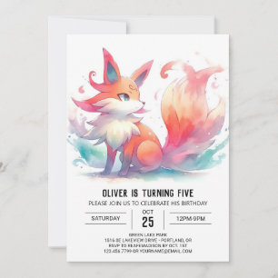 Invitation Chic Jouer Fox Anniversaire