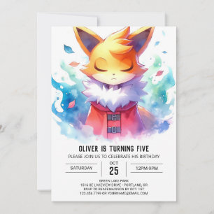 Invitation Chic Jouer Fox Anniversaire