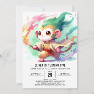 Invitation Chic Jouer Singe Anniversaire