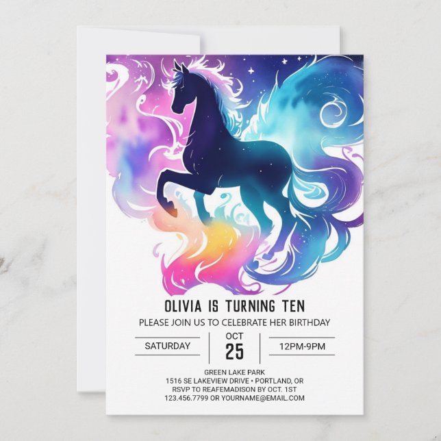 Invitation Chic Kids Horse Anniversaire (Devant)