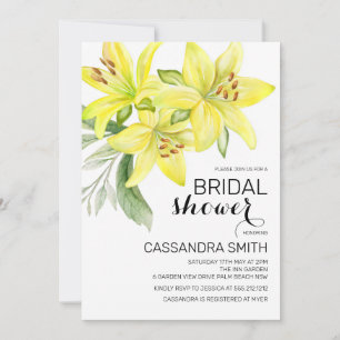 Invitation Chic Lily Jaune Fête des mariées de verdure floral