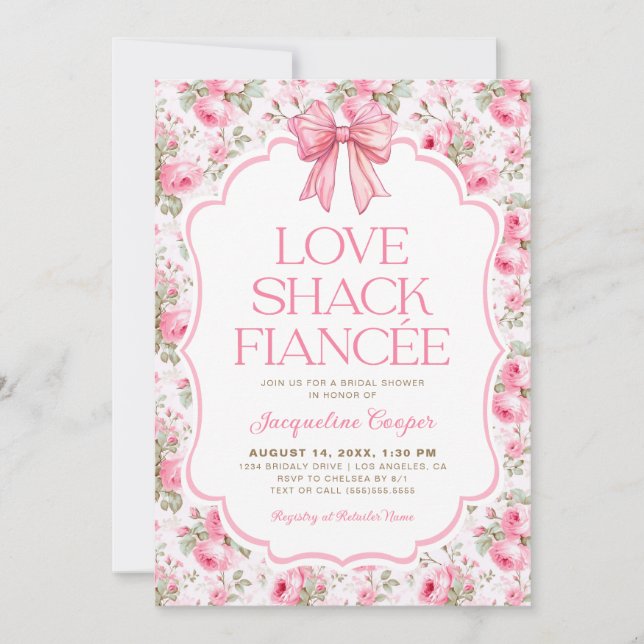 Invitation Chic Love Chic Shack Fiancée Fête des mariées (Devant)