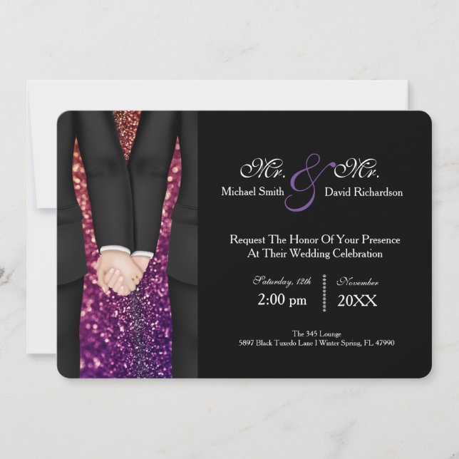 Invitation Chic M. Célébration du couple de Mariages de M. Tu (Devant)