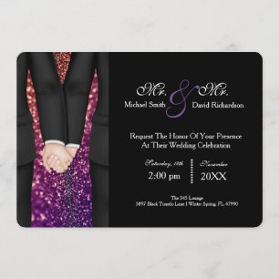 Invitation Chic M. Célébration du couple de Mariages de M. Tu
