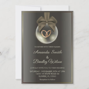 Invitation Chic Mariage de Noël d'hiver