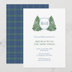 Invitation Chic Mariage d'hiver NouveauxWeds Brunch Monogramm
