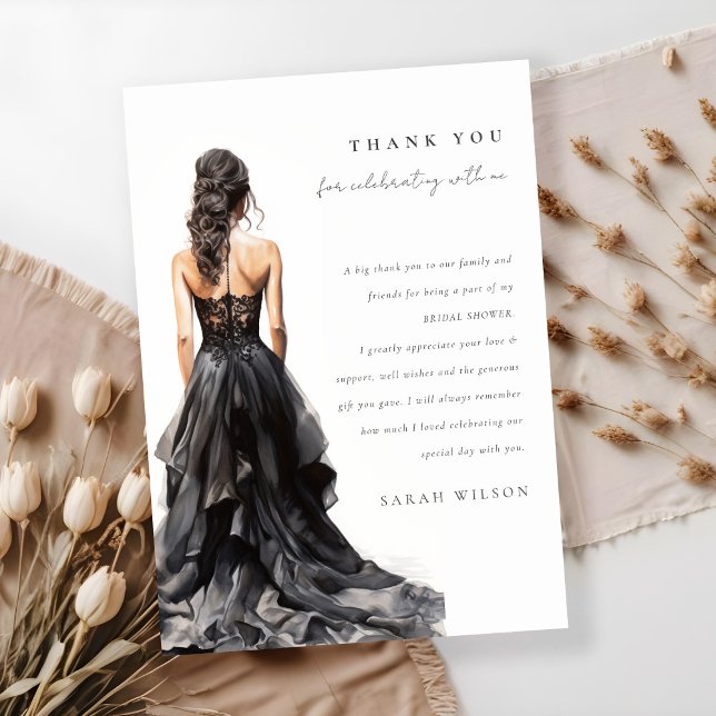 Invitation Chic Mariage noir  de Fête des mariées Merci (Créateur téléchargé)