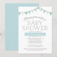 Invitation chic minable de baby shower du bleu |