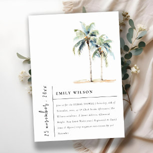 Invitation Chic minimal palmiers Fête des mariées tropicale