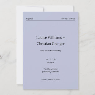 Invitation Chic Minimaliste Gras Éditorial Mariage Gris Franç