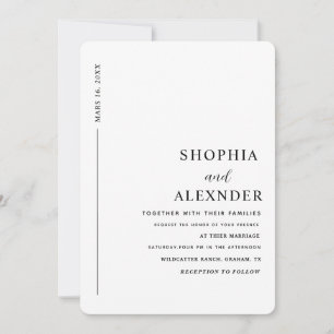 Invitation Chic minimaliste simple noir et blanc