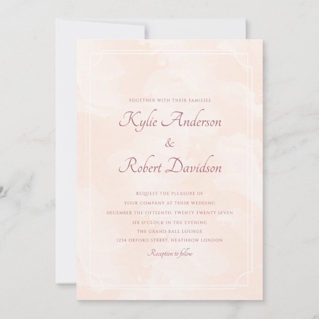 Invitation Chic minimaliste simpliste Peach Fuzz (Devant)