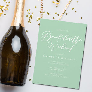 Invitation Chic Mint Green Bachelorette Week-end