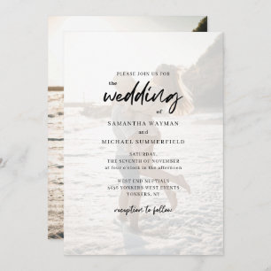 Invitation Chic moderne Couples Mariage de script photo