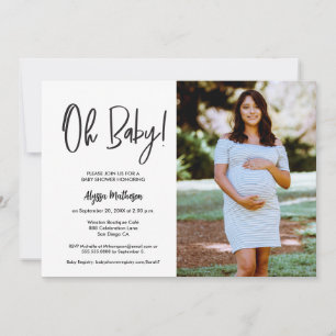 Invitation Chic moderne de traitement de photo Oh Baby shower