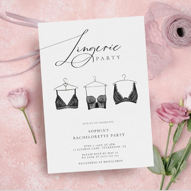 Invitation Chic moderne Lingerie Bachelorette Party (Créateur téléchargé)