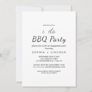 Invitation Chic Moderne Script "Je Fais Du BBQ" Fête De Fianç