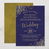 Chic Navy Blue & Gold Virtual Mariage Livestream