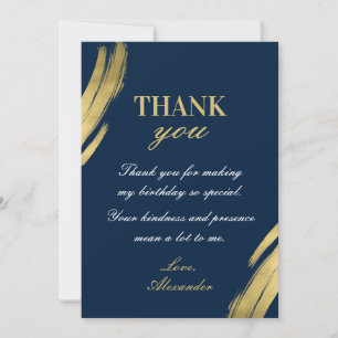 Invitation Chic Navy et Or Élégant Anniversaire
