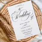 Chic noir blanc tout en un mariage de calligraphie
