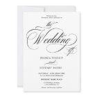 Chic noir blanc tout en un mariage de calligraphie