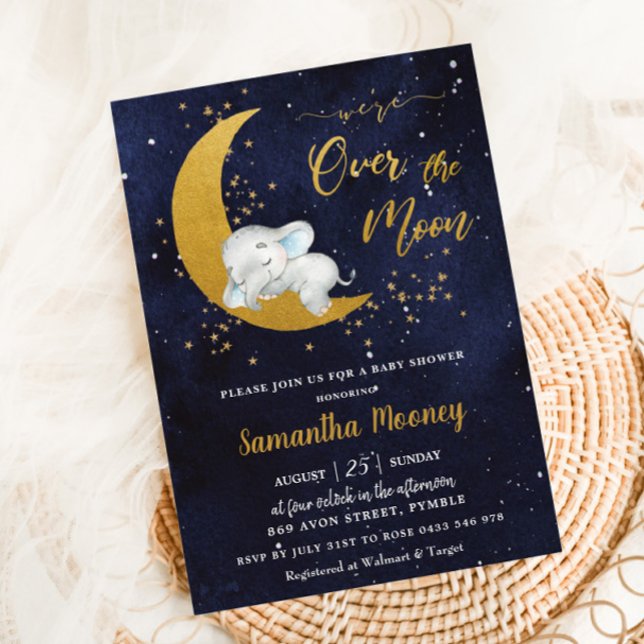 Invitation Chic Nous sommes au-dessus du Baby shower des élép (Créateur téléchargé)