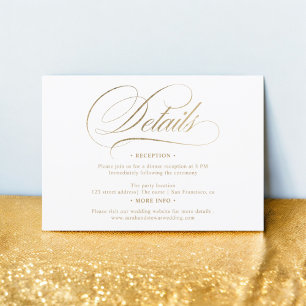 Invitation Chic or calligraphie chic détails mariage