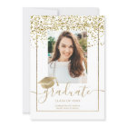 Chic or confetti blanc typographie graduation
