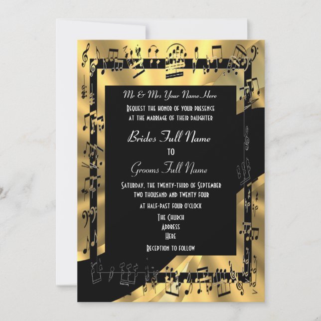 Invitation Chic or élégant mariage formel (Devant)