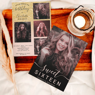 Invitation Chic or parties scintillant rose ombre 5 photos do