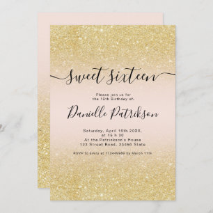 Invitation Chic or parties scintillant scintille pink ombre d