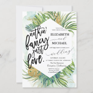 Invitation Chic Palm Feuille Mariage d'été