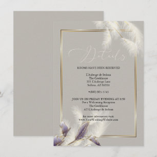Invitation Chic Pampas Herbe Amethyst Anthurium