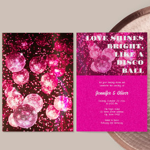Invitation Chic Parties scintillant Hot Rose Retro Mariage Di