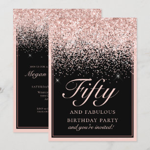 Invitation Chic Parties scintillant rose cinquante et fabuleu