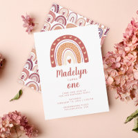 Chic Pastel Boho Arc-en-ciel Motif premier anniver