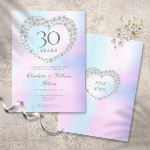 Invitation Chic Pearl Heart 30e anniversaire