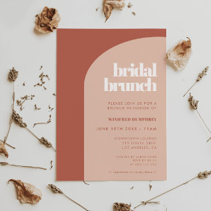 Invitation Chic pêche en terre cuite arc Brunch nuptial
