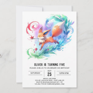 Invitation Chic Peint Fox Anniversaire