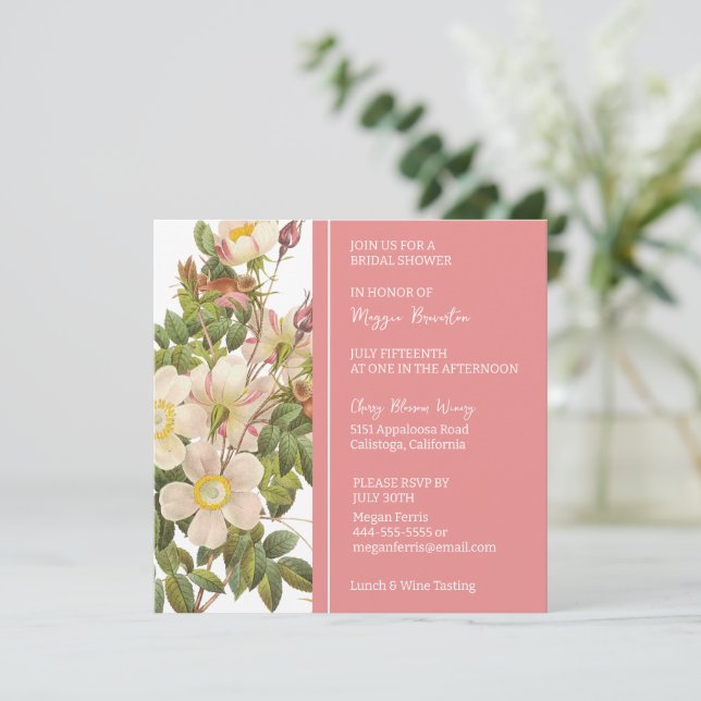 Invitation Chic Peint Primrose Bridal Shower (Debout devant)