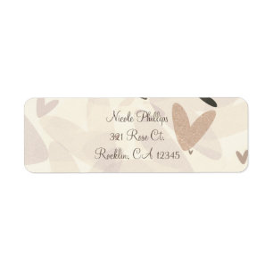 Invitation chic pour douche de mariée avec coeurs