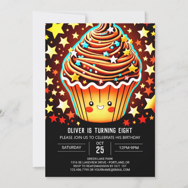Invitation Chic Printable Muffin Anniversaire (Devant)