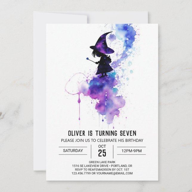 Invitation Chic Printable sorcellerie Anniversaire (Devant)